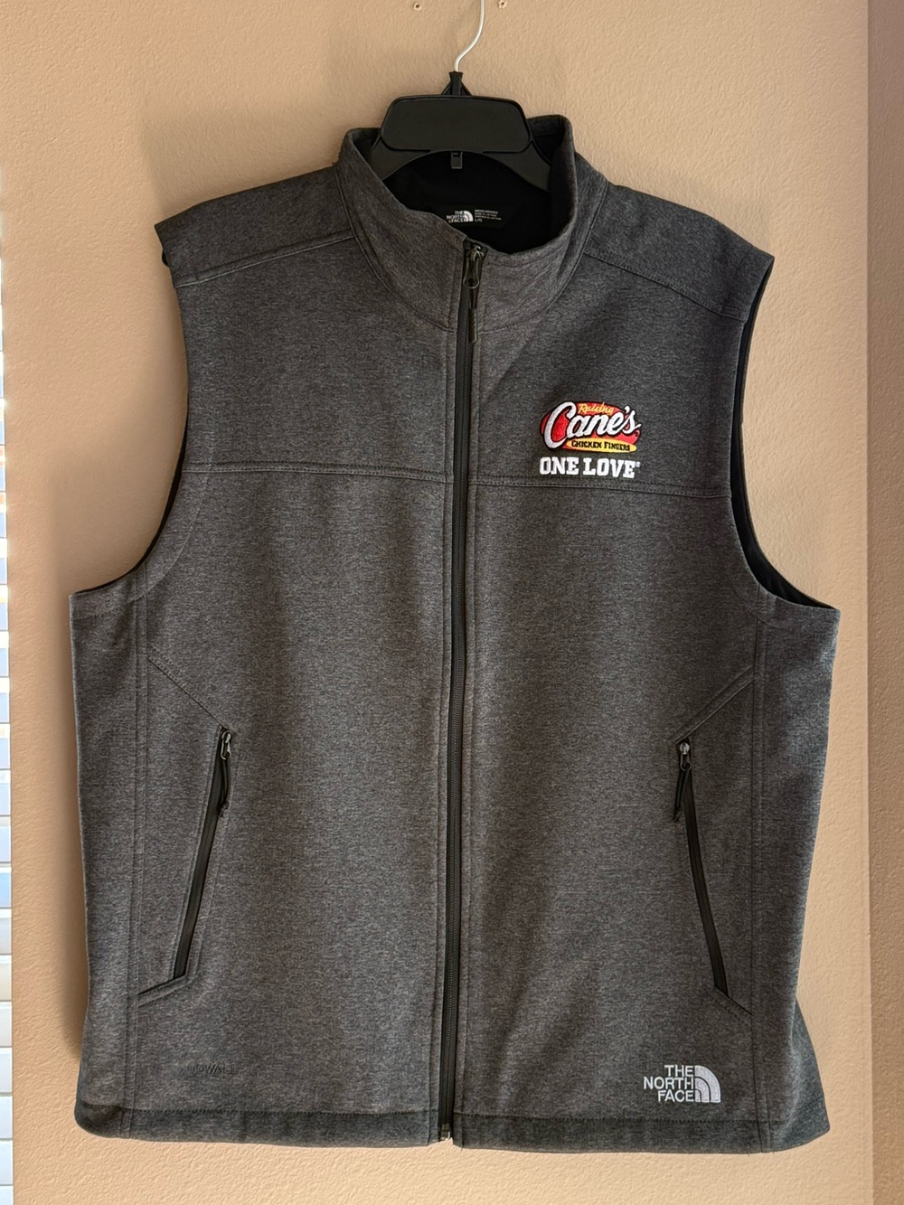 The North Face Men's Charcoal Gray Full-Zip Vest Raising Cane's Manager